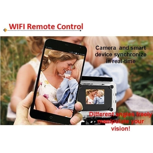 H9 Camera Thể Thao WiFi Màn Hình LCD 2 inch 12MP 4K Ultra HD1080P, Ống Kính Góc Rộng 170 Độ, Chống Nước 30m, H9 4K (Màu Đen)