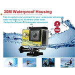 H9 Camera Thể Thao WiFi Màn Hình LCD 2 inch 12MP 4K Ultra HD1080P, Ống Kính Góc Rộng 170 Độ, Chống Nước 30m, H9 4K (Màu Đen)