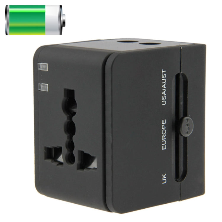 Bộ chuyển đổi du lịch đa năng 2 cổng USB 2.1A cho phích cắm EU / AU / UK / US, 2.1A