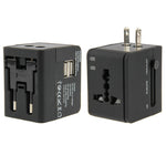 Bộ chuyển đổi du lịch đa năng 2 cổng USB 2.1A cho phích cắm EU / AU / UK / US, 2.1A