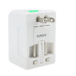 Bộ chuyển đổi nguồn AC du lịch đa năng US / EU / AU / UK có ổ cắm sạc USB, Có cổng USB