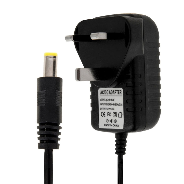 Bộ chuyển đổi nguồn cắm UK AC 100-240V sang DC 6V 2A, Đầu nối: 5.5 x 2.1mm, Chiều dài cáp: khoảng 1.2m, Cắm UK DC 6V 2A
