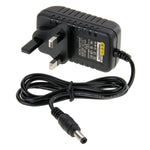 Bộ chuyển đổi nguồn cắm UK AC 100-240V sang DC 12V 1A, Đầu nối: 5.5 x 2.1mm, Chiều dài cáp: khoảng 90cm, DC 12V 1A, Cắm UK