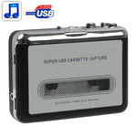 Máy chuyển đổi băng cassette sang MP3 USB cho PC, Thu âm nhạc, Băng sang MP3 màu đen