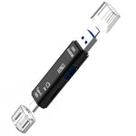 Đầu đọc thẻ D-188 3 trong 1 TF & USB sang Micro USB & Type-C OTG Adapter Connector