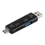Đầu đọc thẻ D-188 3 trong 1 TF & USB sang Micro USB & Type-C OTG Adapter Connector