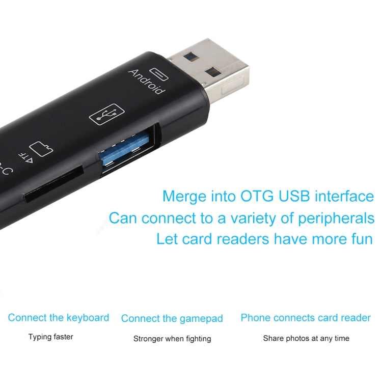 Đầu đọc thẻ D-188 3 trong 1 TF & USB sang Micro USB & Type-C OTG Adapter Connector