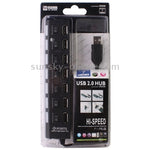 Bộ chia USB Hub 7 cổng 2.0 tốc độ cao 480Mbps có công tắc bật/tắt và 7 đèn LED, 7 cổng (Trắng), 7 cổng (Đen)