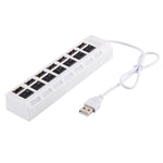 Bộ chia USB Hub 7 cổng 2.0 tốc độ cao 480Mbps có công tắc bật/tắt và 7 đèn LED, 7 cổng (Trắng), 7 cổng (Đen)