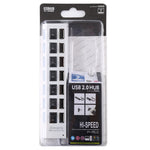 Bộ chia USB Hub 7 cổng 2.0 tốc độ cao 480Mbps có công tắc bật/tắt và 7 đèn LED, 7 cổng (Trắng), 7 cổng (Đen)