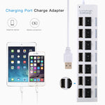Bộ chia USB Hub 7 cổng 2.0 tốc độ cao 480Mbps có công tắc bật/tắt và 7 đèn LED, 7 cổng (Trắng), 7 cổng (Đen)
