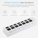 Bộ chia USB Hub 7 cổng 2.0 tốc độ cao 480Mbps có công tắc bật/tắt và 7 đèn LED, 7 cổng (Trắng), 7 cổng (Đen)