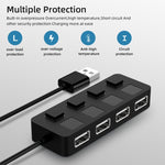 Bộ chia USB 2.0 4 cổng có 4 công tắc, 4 cổng với 4 công tắc (Đen), 4 cổng với 4 công tắc (Trắng)