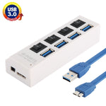Hub USB 3.0 4 cổng, siêu tốc 5Gbps, cắm là dùng, hỗ trợ 1TB, 4 cổng (Đen), 4 cổng (Trắng)