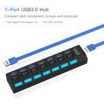 Bộ chia USB 3.0 7 cổng, tốc độ siêu nhanh 5Gbps, cắm là chạy, hỗ trợ 1TB, 7 cổng (Màu đen), 7 cổng (Màu trắng)