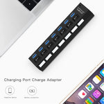 Bộ chia USB 3.0 7 cổng, tốc độ siêu nhanh 5Gbps, cắm là chạy, hỗ trợ 1TB, 7 cổng (Màu đen), 7 cổng (Màu trắng)