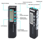 Máy ghi âm kỹ thuật số 4GB, máy ghi âm MP3, hỗ trợ ghi âm điện thoại, chức năng VOX (màu đen)