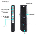 Máy ghi âm kỹ thuật số 4GB, máy ghi âm MP3, hỗ trợ ghi âm điện thoại, chức năng VOX (màu đen)