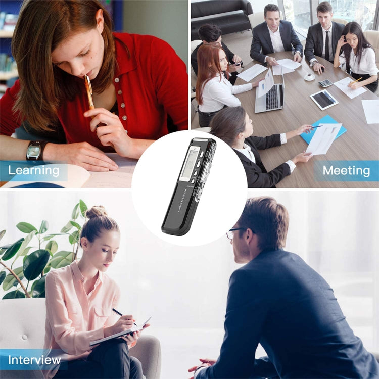 Máy ghi âm kỹ thuật số 4GB, máy ghi âm MP3, hỗ trợ ghi âm điện thoại, chức năng VOX (màu đen)