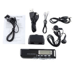 Máy ghi âm kỹ thuật số 8GB, máy ghi âm MP3, hỗ trợ ghi âm điện thoại, chức năng VOX, nguồn cấp: 2 pin AAA (màu đen)