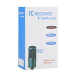 Máy ghi âm kỹ thuật số 8GB, máy ghi âm MP3, hỗ trợ ghi âm điện thoại, chức năng VOX, nguồn cấp: 2 pin AAA (màu đen)