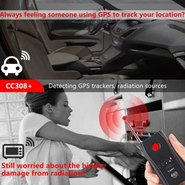 Máy phát hiện ống kính camera không dây đa năng CC308+ Phát hiện tín hiệu sóng radio Thiết bị tìm kiếm RF GSM toàn dải, CC308+