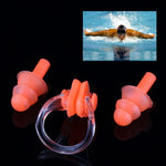 Bộ Kẹp Mũi Bơi Silicone Mềm Và Bịt Tai, Giao Màu Ngẫu Nhiên, Bộ Bịt Tai, Bộ Bịt Tai (Màu Xanh Dương)