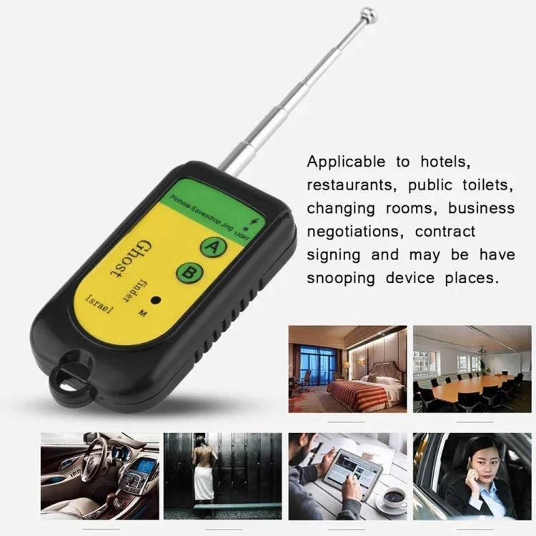 Máy phát hiện tín hiệu ma quái, Máy phát hiện RF, Máy quét, Máy kiểm tra, Camera giám sát lỗ kim, Thiết bị không dây, Máy phát hiện ma quái