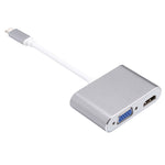 Bộ chia Hub 2 trong 1 VGA & HDMI cái sang USB-C / Type-C đực, VGA+HDMI
