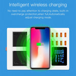 Bộ sạc không dây thông minh đa cổng USB YC-CDA10W 10W hiển thị kỹ thuật số sạc nhanh, phích cắm UK, SAS1048A, SAS1048B, SAS1048C