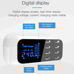 Dock sạc thông minh đa chức năng 8 cổng USB YC-CDA19A 40W hiển thị kỹ thuật số sạc nhanh, phích cắm UK, SAS1049A, SAS1049B, SAS1049C