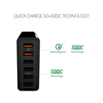 Bộ sạc USB VEDFUN TurboCube D620 sáu cổng sạc nhanh 3.0 + công nghệ SDDC, phích cắm EU/US/UK