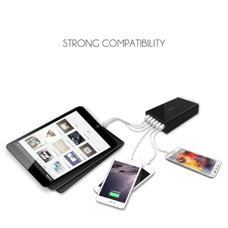 Bộ sạc USB VEDFUN TurboCube D620 sáu cổng sạc nhanh 3.0 + công nghệ SDDC, phích cắm EU/US/UK