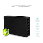 Bộ sạc USB VEDFUN TurboCube D620 sáu cổng sạc nhanh 3.0 + công nghệ SDDC, phích cắm EU/US/UK