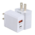 Sạc du lịch nhanh LZ-728 QC 3.0 USB + PD 20W USB-C / Type-C, phích cắm Mỹ