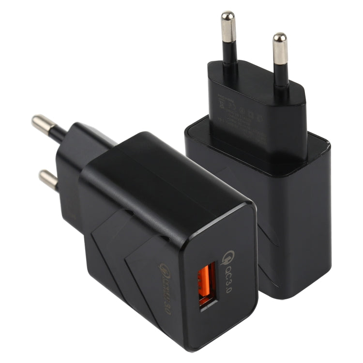 Bộ sạc du lịch nhanh 18W QC3.0 cổng USB đơn LZ-715, phích cắm EU, phích cắm EU