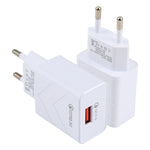 Bộ sạc du lịch nhanh 18W QC3.0 cổng USB đơn LZ-715, phích cắm EU, phích cắm EU