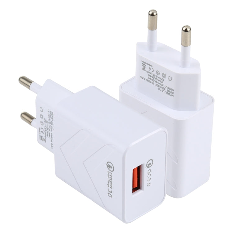 Bộ sạc du lịch nhanh 18W QC3.0 cổng USB đơn LZ-715, phích cắm EU, phích cắm EU