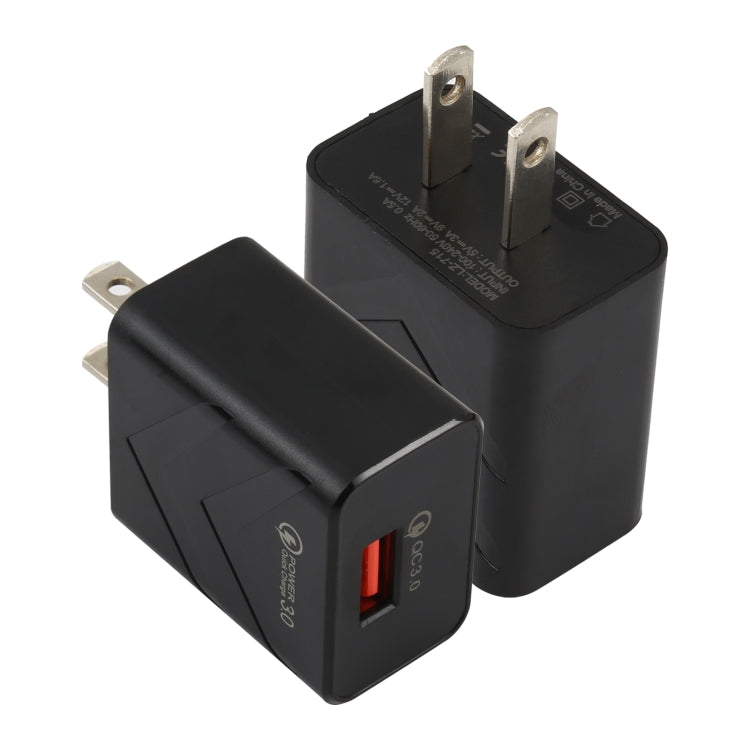 Bộ sạc du lịch nhanh 18W QC3.0 cổng USB đơn LZ-715, phích cắm US, phích cắm US
