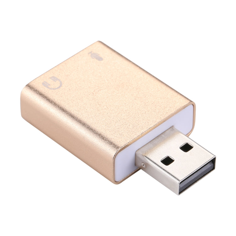 Card âm thanh USB ngoài vỏ nhôm, jack 3.5mm, HIFI Magic Voice 7.1 kênh, adapter không cần driver cho máy tính, máy bàn, loa, tai nghe, micro, vỏ nhôm 7.1 kênh màu vàng