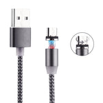 Cáp Sạc Nam Châm Micro USB Dạng Dệt 1m Xoay 360 Độ Có Đèn LED Báo Hiệu