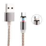 Cáp Sạc Nam Châm Micro USB Dạng Dệt 1m Xoay 360 Độ Có Đèn LED Báo Hiệu