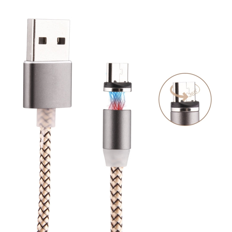 Cáp Sạc Nam Châm Micro USB Dạng Dệt 1m Xoay 360 Độ Có Đèn LED Báo Hiệu