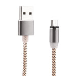 Cáp Sạc Nam Châm Micro USB Dạng Dệt 1m Xoay 360 Độ Có Đèn LED Báo Hiệu