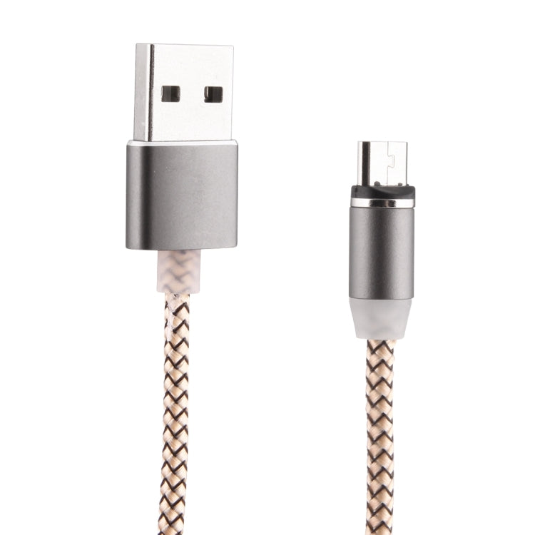 Cáp Sạc Nam Châm Micro USB Dạng Dệt 1m Xoay 360 Độ Có Đèn LED Báo Hiệu