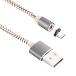 Cáp Sạc Nam Châm Micro USB Dạng Dệt 1m Xoay 360 Độ Có Đèn LED Báo Hiệu