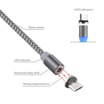 Cáp Sạc Nam Châm Micro USB Dạng Dệt 1m Xoay 360 Độ Có Đèn LED Báo Hiệu
