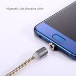 Cáp Sạc Nam Châm Micro USB Dạng Dệt 1m Xoay 360 Độ Có Đèn LED Báo Hiệu