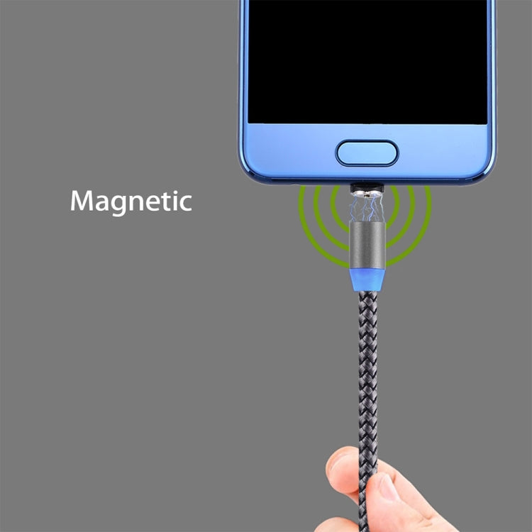 Cáp Sạc Nam Châm Micro USB Dạng Dệt 1m Xoay 360 Độ Có Đèn LED Báo Hiệu