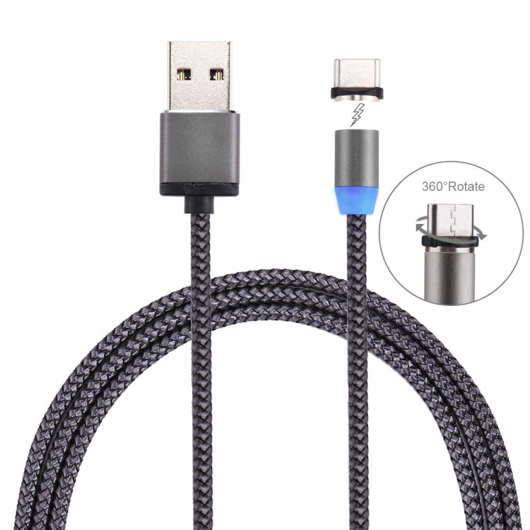 Cáp Sạc Nam Châm USB-C / Type-C Dạng Dệt 1m Xoay 360 Độ Có Đèn LED Báo Hiệu
